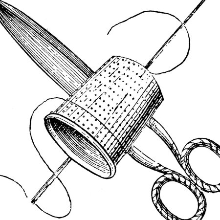 Нитка наперсток ножницы