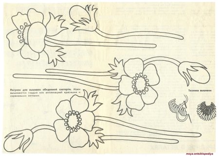 Рисунки для вышивки скатерти гладью