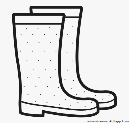 Раскраска сапоги резиновые для детей