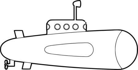 Трафарет подводной лодки для вырезания