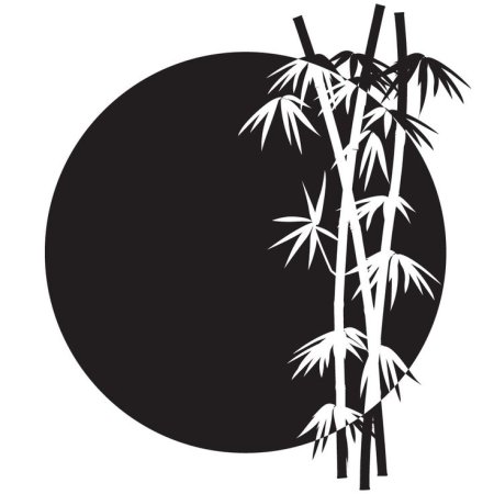 Трафарет бамбука на стену