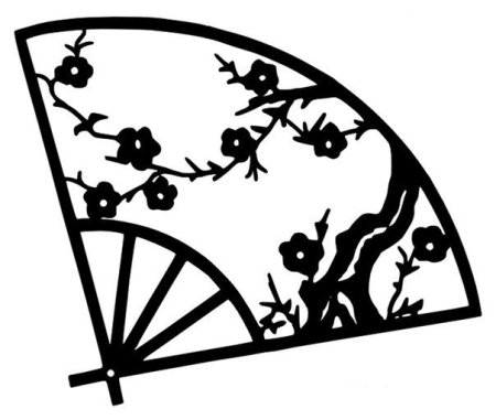 Японский веер раскраска