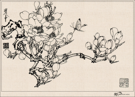 Сакура контуры гунби