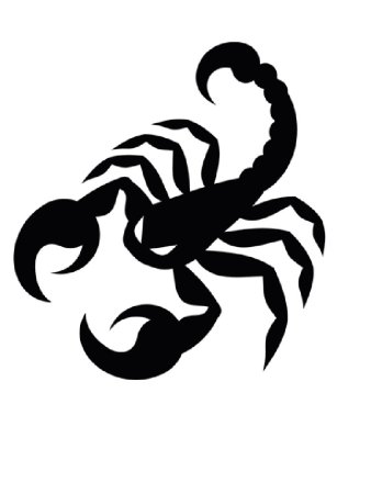 Трафарет скорпиона для вырезания