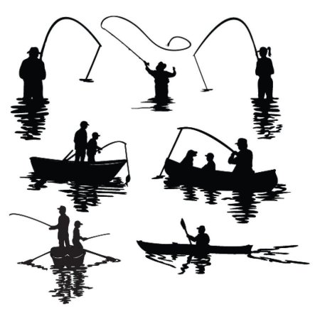 Рыбалка силуэт