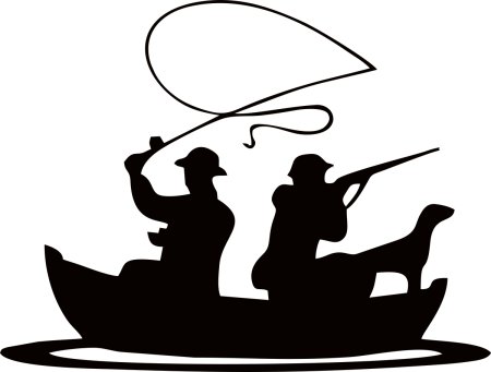 Силуэт рыбака