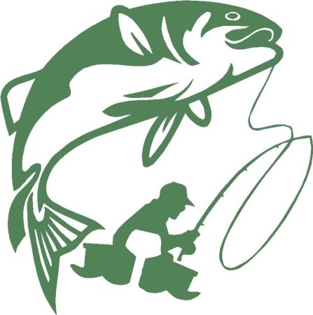 Трафарет рыбалка и рыба