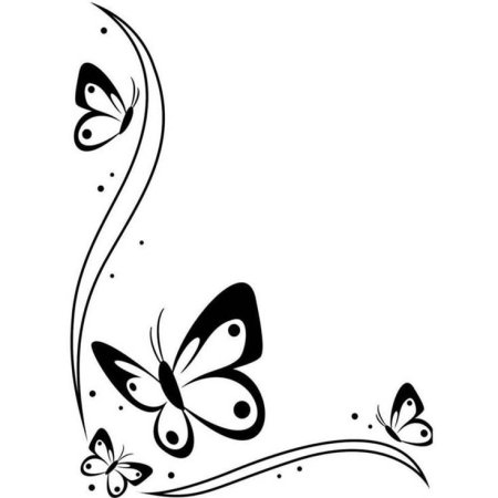 Узоры угловые с бабочками