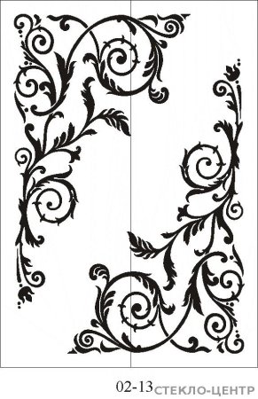 Трафаретный узор на двери