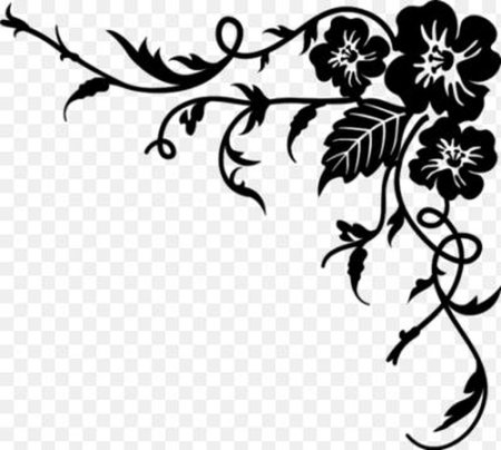 Трафарет цветы угловой