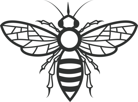 Пчелы для печати черно белые