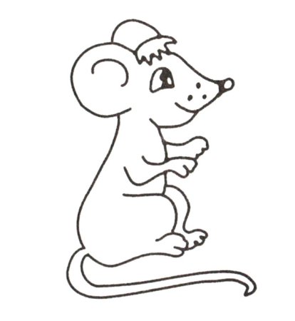 Мышка трафарет для детей