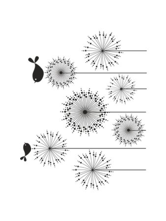 Одуванчик трафарет