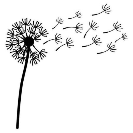 Трафарет одуванчика на стену
