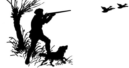 Охотник с собакой силуэт
