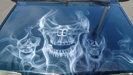 Аэрография на белом авто