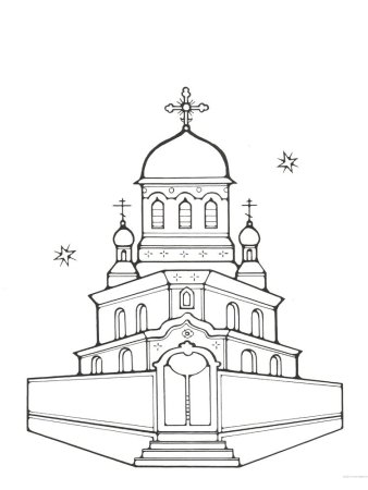 Храм раскраска для детей