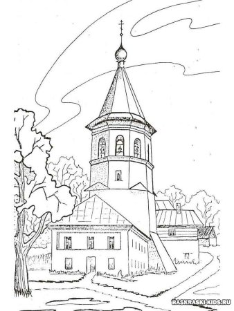 Православный храм раскраска
