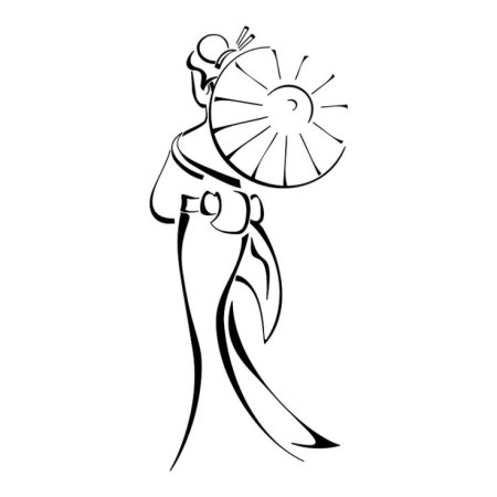 Силуэт девушки Япония