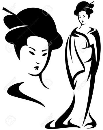 Япония силуэт гейши