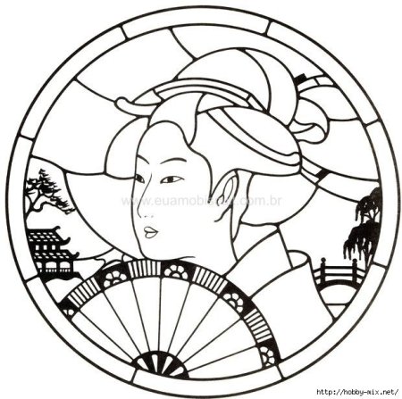 Трафарет для витража на тарелке