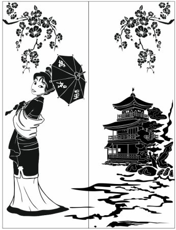 Силуэты в японском стиле