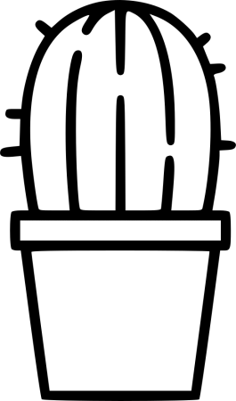 Трафарет кактуса в горшке