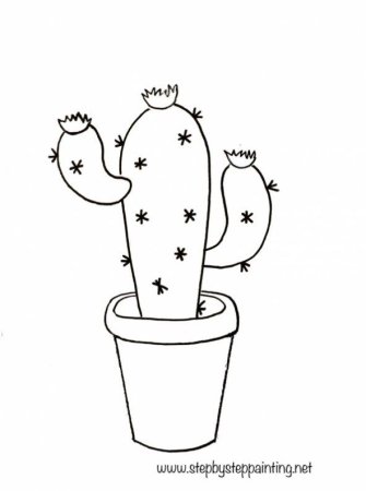 Кактус трафарет