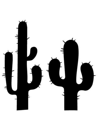 Кактус трафарет