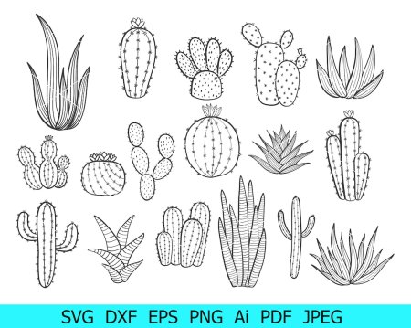 Контур кактуса для раскрашивания