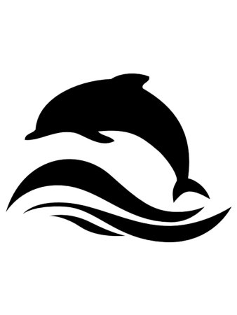 Дельфины трафарет