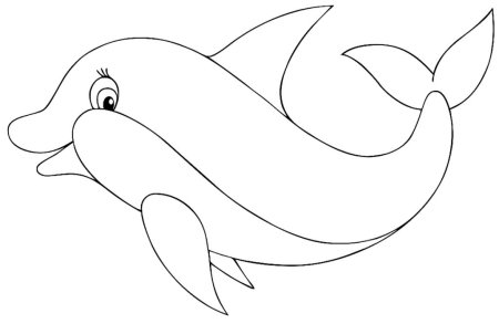Дельфин шаблон для рисования