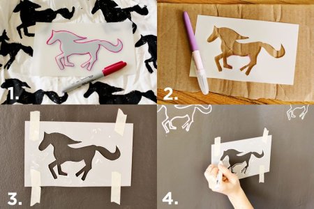 Картины с помощью трафарета