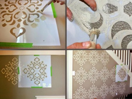 Нанесение трафарета на стену своими руками