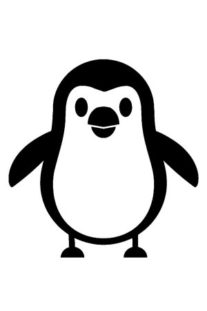 Пингвин трафарет