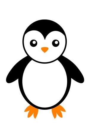 Пингвин трафарет