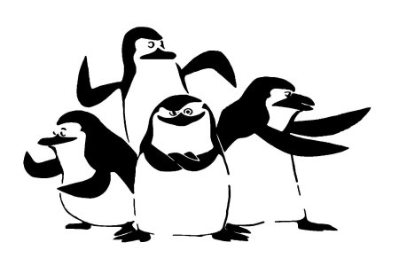 Контур пингвина для аппликации