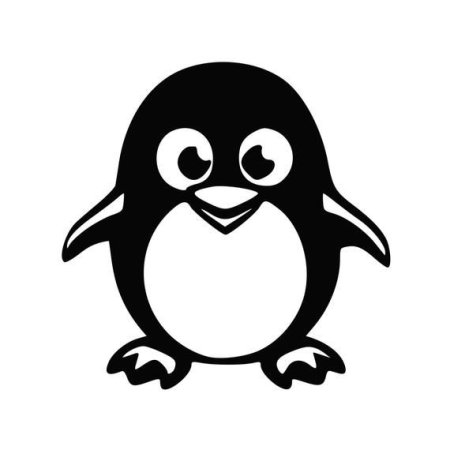 Пингвин трафарет