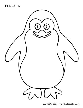 Трафарет пингвина для аппликации