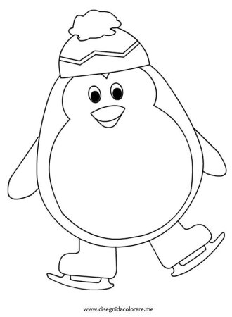 Пингвин раскраска для детей Новогодняя