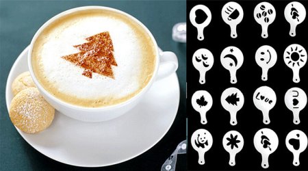 Трафареты для рисования на кофейной пенке