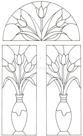 Витражная роспись вазы трафареты