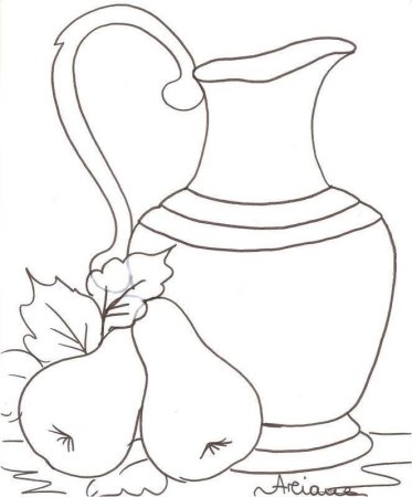 Натюрморт с фруктами раскраска