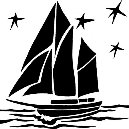 Парусник трафарет