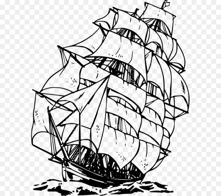 Корабль черно белый