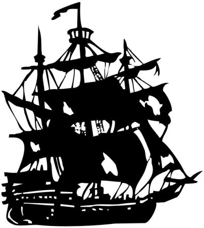 Силует черной Жемчужины корабля