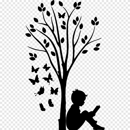 Силуэт под деревом