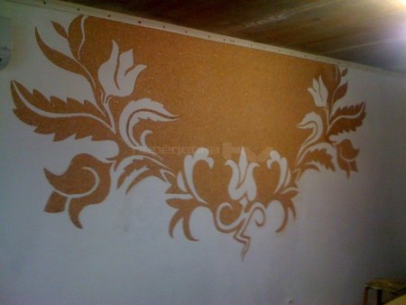 Трафарет для декора стен жидкими обоями