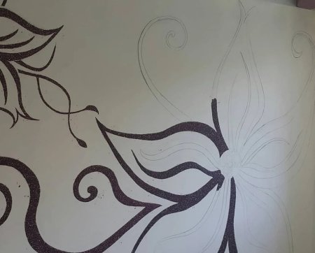 Узоры из жидких обоев абстракция