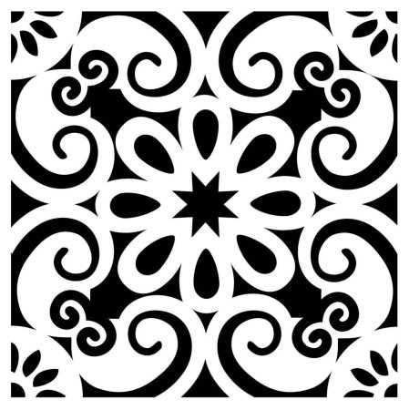 Трафарет узор на плитке